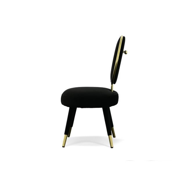 Modrest Haswell - Glam Black Velvet Accent Chair (Set of Two) - Image 3