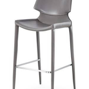 Modrest Hayes Modern Grey Eco-Leather Bar Stool (Set of 2)
