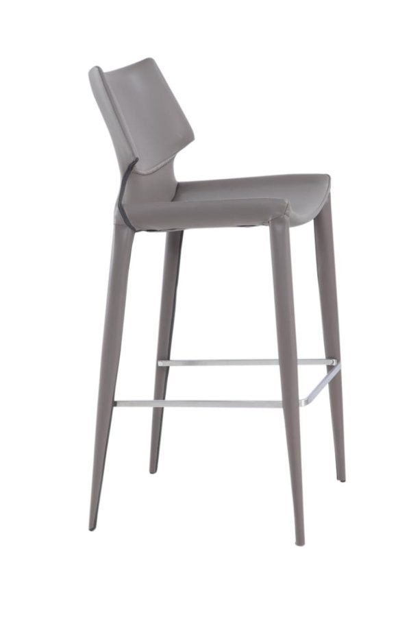 Modrest Hayes Modern Grey Eco-Leather Bar Stool (Set of 2) - Image 2
