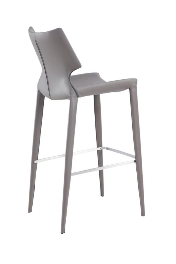 Modrest Hayes Modern Grey Eco-Leather Bar Stool (Set of 2) - Image 3