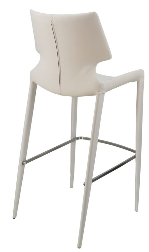 Modrest Hayes Modern White Eco-Leather Bar Stool (Set of 2) - Image 5