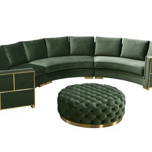 Divani Casa - Ritner Modern Green Velvet Curved Sectional Sofa