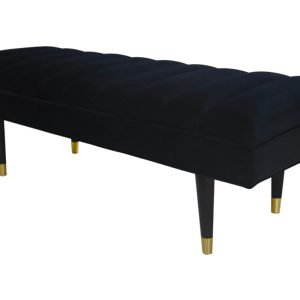 Divani Casa Ritner Modern Black Velvet Bench