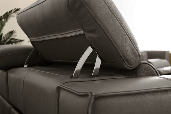 Divani Casa Nella - Modern Dark Grey Leather Armchair w/ Electric Recliner - Image 2
