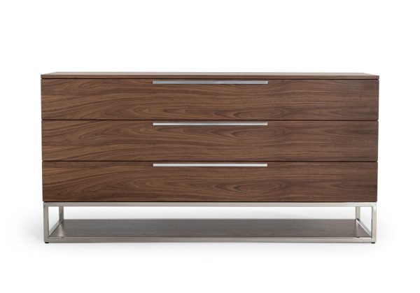 Modrest Heloise - Contemporary Walnut & Stainless Steel Dresser - Image 4
