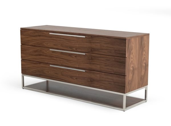 Modrest Heloise - Contemporary Walnut & Stainless Steel Dresser - Image 5