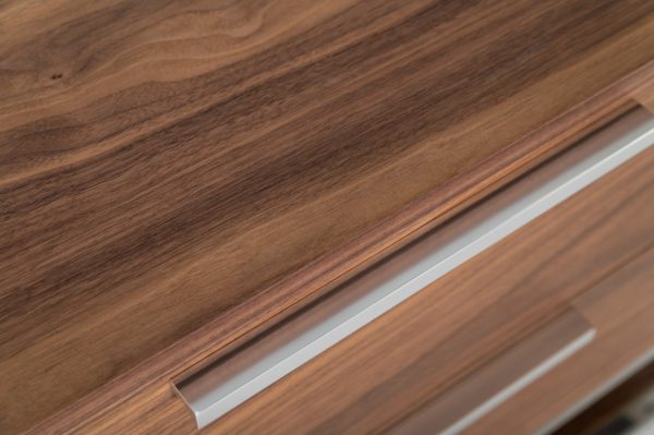 Modrest Heloise - Contemporary Walnut & Stainless Steel Nightstand - Image 4