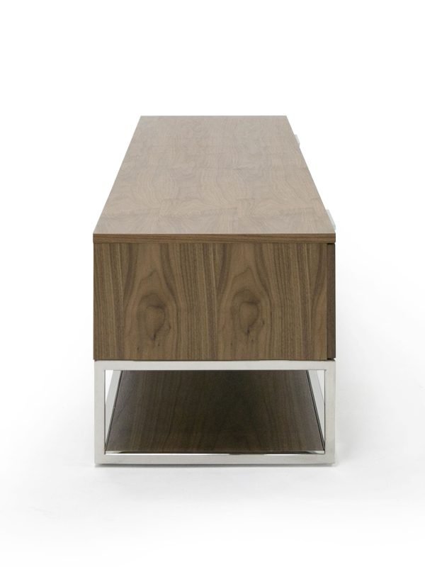 Modrest Heloise - Modern Walnut and Stainless Steel TV Stand - Image 4