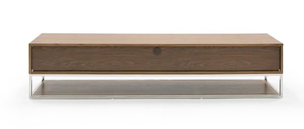 Modrest Heloise - Modern Walnut and Stainless Steel TV Stand - Image 5