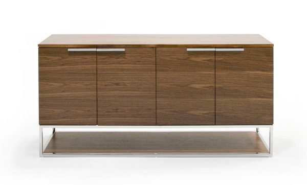 Modrest Heloise - Modern Walnut and Stainless Steel Buffet - Image 2