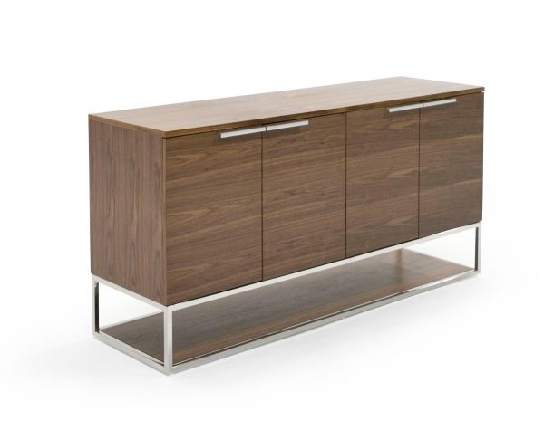 Modrest Heloise - Modern Walnut and Stainless Steel Buffet - Image 5