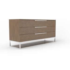 Modrest Heloise - Contemporary Walnut & Stainless Steel Dresser