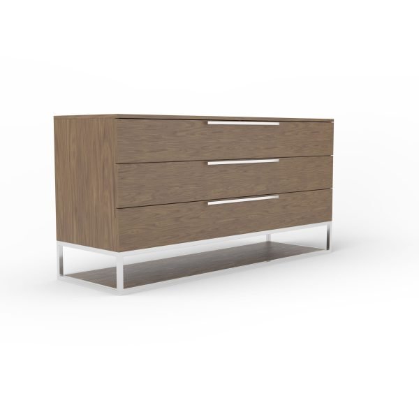 Modrest Heloise - Contemporary Walnut & Stainless Steel Dresser