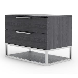 Modrest Heloise - Contemporary Grey Elm Nightstand