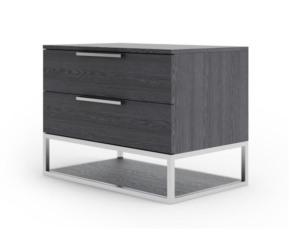 Modrest Heloise - Contemporary Grey Elm Nightstand