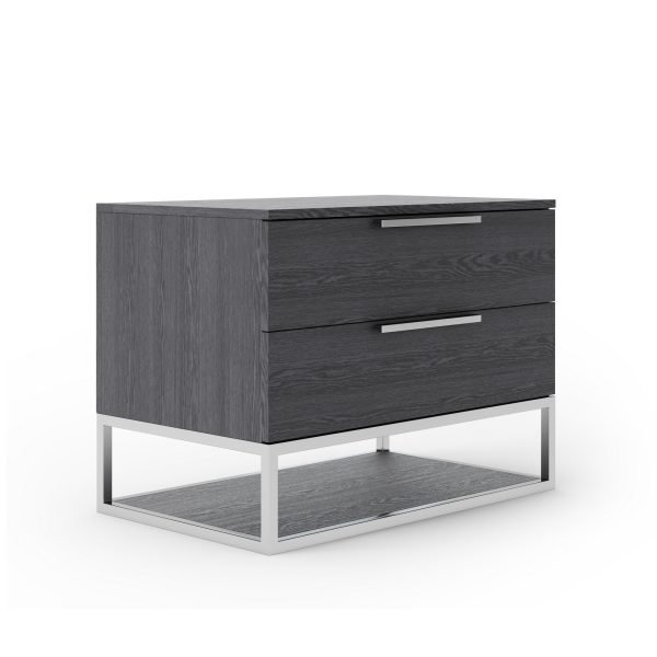 Modrest Heloise - Contemporary Grey Elm Nightstand - Image 3