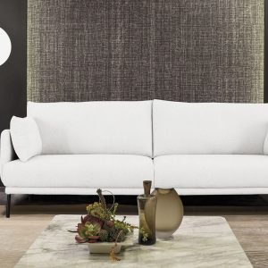 Divani Casa Higgins - Modern White Fabric Sofa
