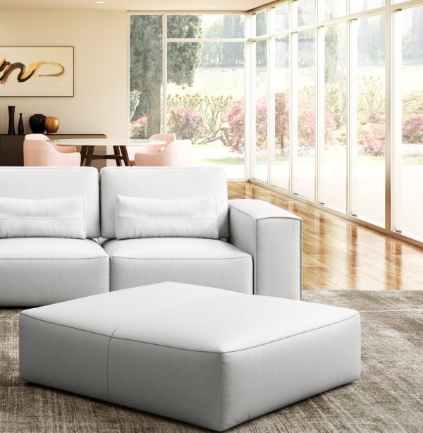 Coronelli Collezioni Hollywood - Italian White Leather Ottoman