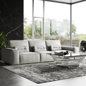 Coronelli Collezioni Hollywood - Italian Grey Maya Cloud Leather Sectional Sofa