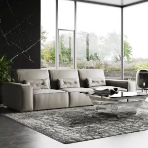 Coronelli Collezioni Hollywood - Italian Grey Leather Sectional Sofa