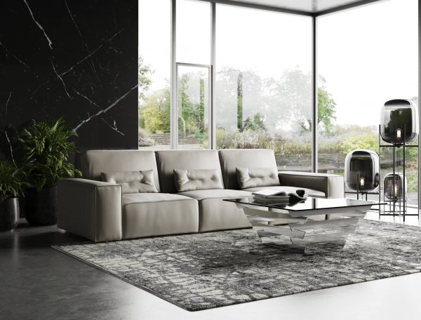 Coronelli Collezioni Hollywood - Italian Grey Leather Sectional Sofa - Image 2