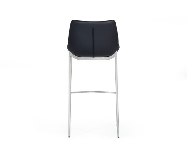 Modrest Hooper - Modern Black Eco-Leather Bar Stool (Set of 2) - Image 5