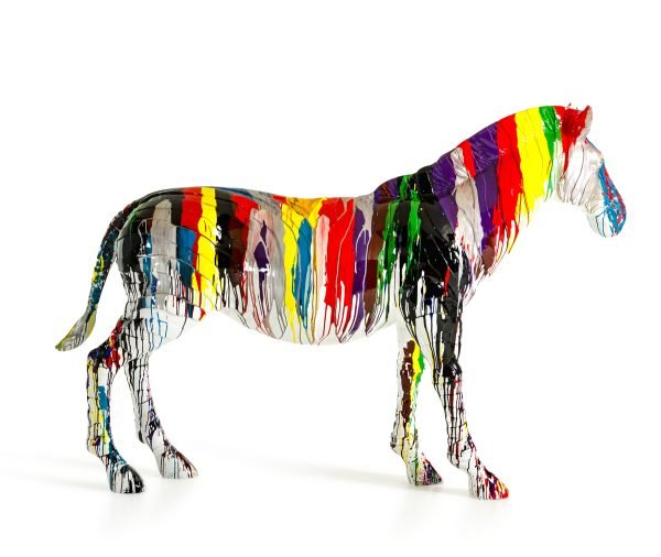 Modrest Large Rainbow Zebra Sculpture - Image 2