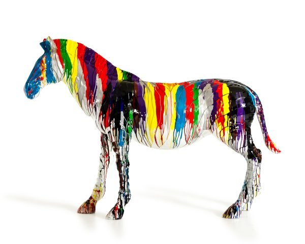 Modrest Large Rainbow Zebra Sculpture