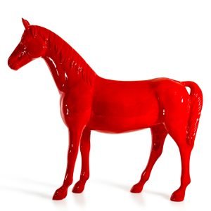 Modrest Red Full Size Horse Sculpture