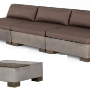 Modrest Delaware - Modern Concrete Sofa Set with Square Coffee Table