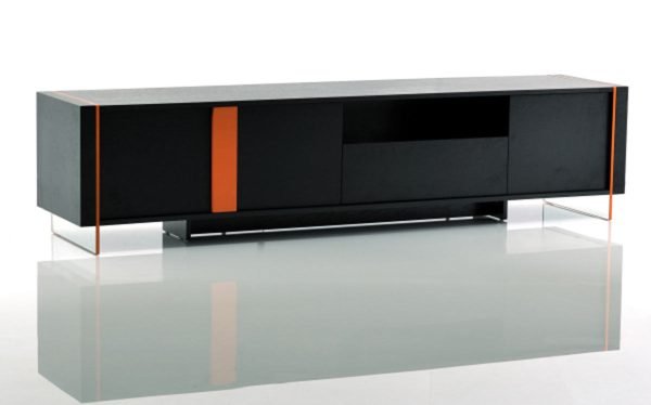 Modrest Vision - Modern Black Oak Floating TV Stand