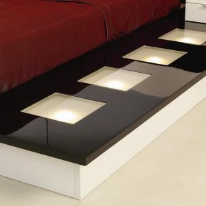Impera Modern Black and White Lacquer Walk-on Platform Bed