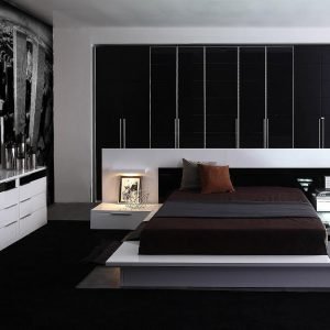 California King Impera Modern-Contemporary lacquer platform bed