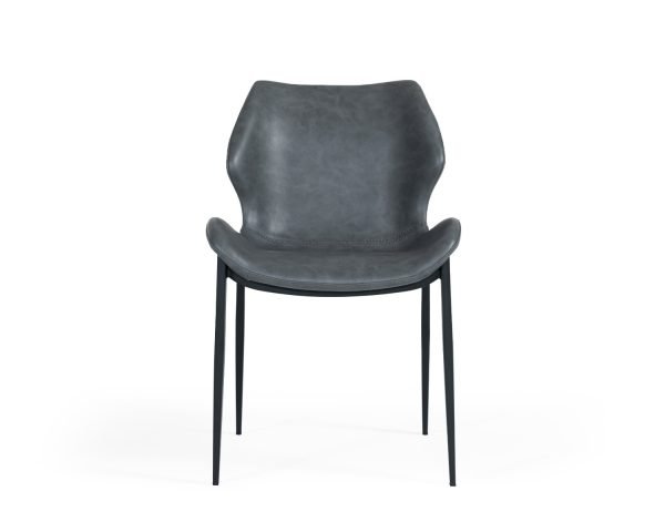 Modrest Instone - Industrial Dark Grey Eco-Leather Dining Chair (Set of 2) - Image 3