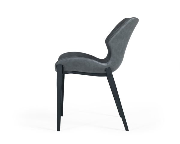 Modrest Instone - Industrial Dark Grey Eco-Leather Dining Chair (Set of 2) - Image 4