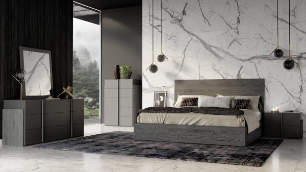 Full Nova Domus Lucia - Italian Modern Matte Grey / Elm Grey Bedroom Set - Image 4