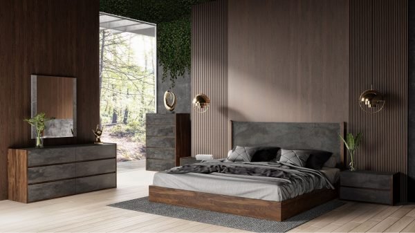 Nova Domus Rado - Modern Walnut & Volcanic Slate Bed - Image 3