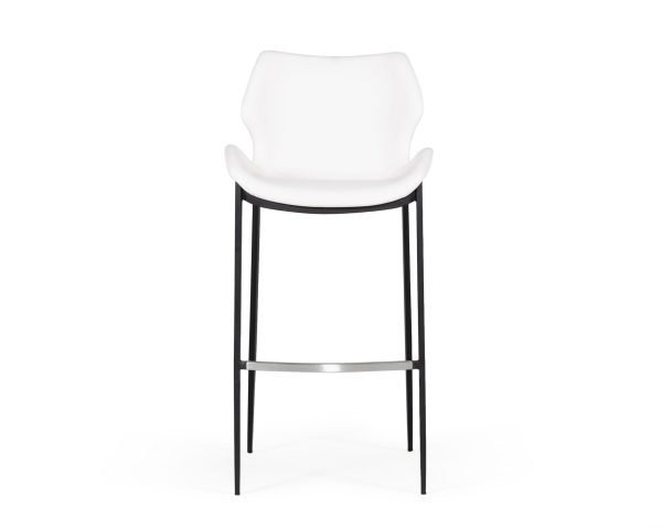 Modrest Ithaca - Modern White Leatherette Bar Stool (Set of 2) - Image 3