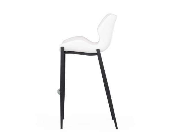 Modrest Ithaca - Modern White Leatherette Bar Stool (Set of 2) - Image 4