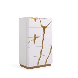 Modrest Aspen Modern White & Gold Chest