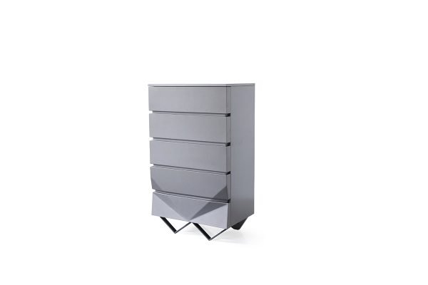 Modrest Duke Modern Grey & Black Gun Chrome Chest