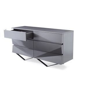 Modrest Duke Modern Grey & Black Gun Chrome Dresser