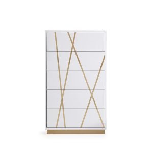 Modrest Nixa Modern White & Gold Chest