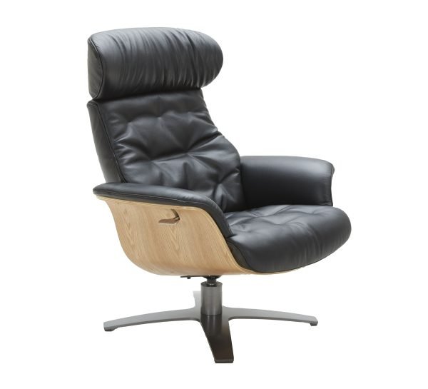 Modrest - Nowak Modern Black Lounge Chair & Ottoman Set - Image 2