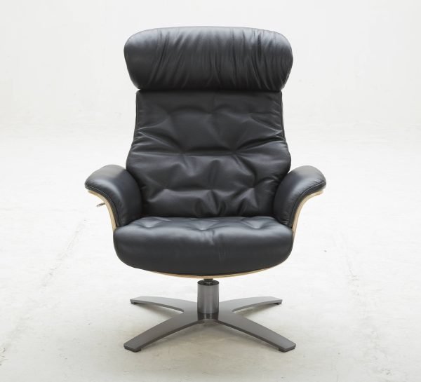 Modrest - Nowak Modern Black Lounge Chair & Ottoman Set - Image 3