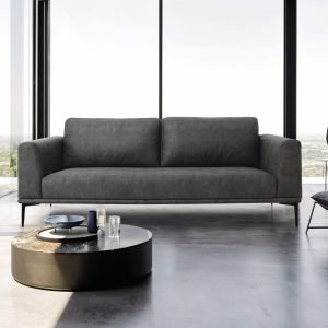 Divani Casa Jada - Modern Dark Grey Loveseat