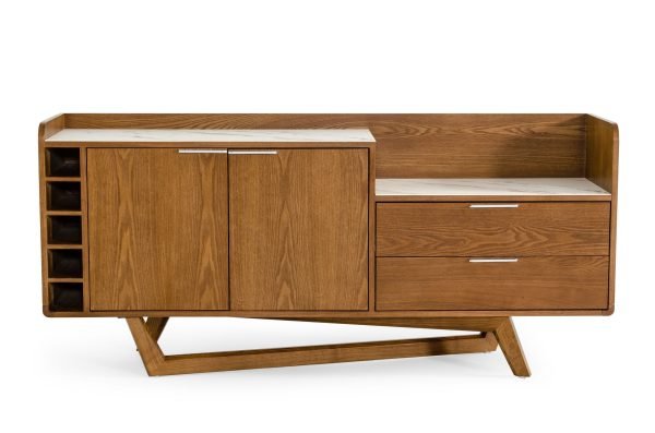 Modrest James - Contemporary Walnut & White Buffet - Image 2