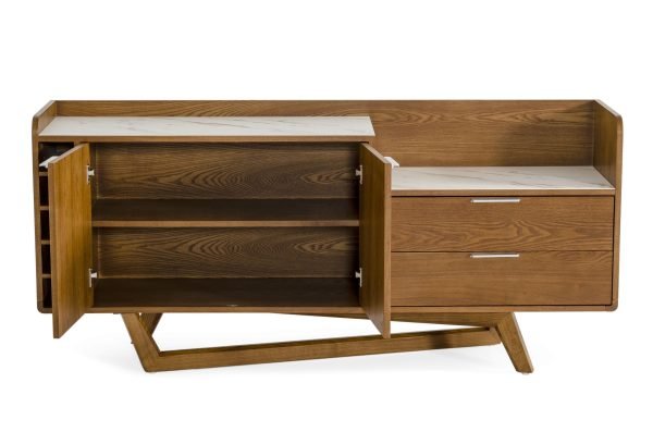 Modrest James - Contemporary Walnut & White Buffet - Image 3