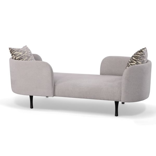 Divani Casa Jamie - Glam Light Blue Fabric Two Seater Chaise - Image 2