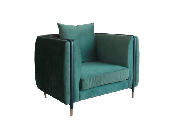Divani Casa Oswego - Modern Dark Green Jade Accent Chair - Image 2